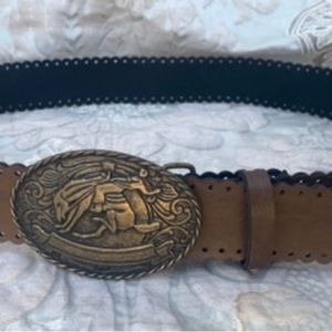 Western Leather Belt Bucking Bronco